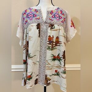 Women's Multicolor Bohemian Top size 2X
